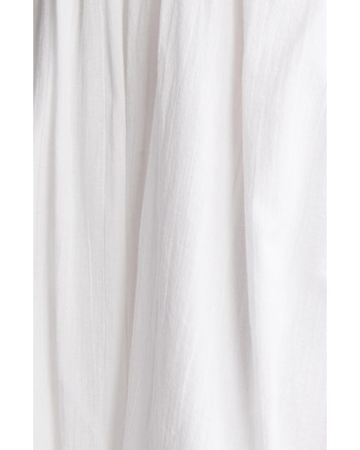 Treasure & Bond White Smocked Bodice Strappy Back Cotton Dress