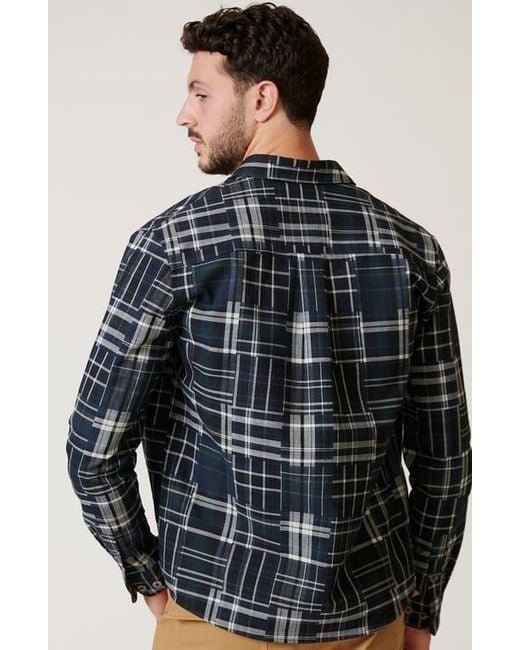 LEISURE LAB Blue Framework Button Up for men