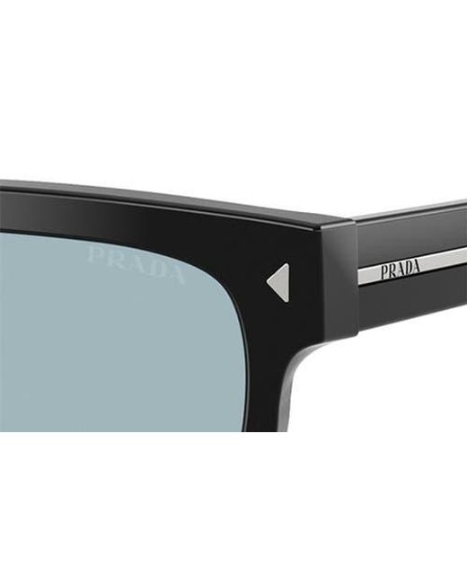 Prada Blue 57Mm Rectangular Optical Glasses for men