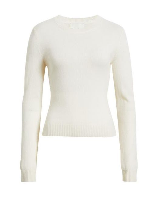 Reformation White Lian Crewneck Cashmere Sweater