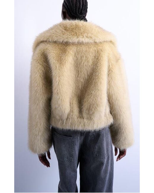 TOPSHOP Multicolor Faux Fur Bomber Jacket