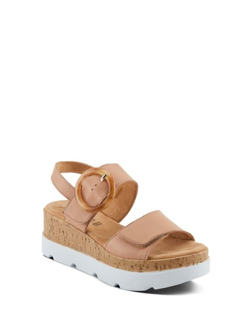 Spring Step Brown Abarah Slingback Platform Sandal
