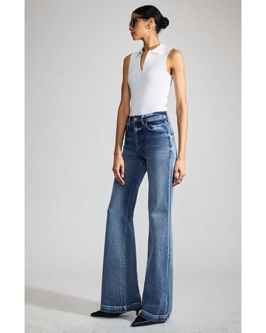 KanCan Premier Blue Nessa Premier High Rise Wide Flare Jeans
