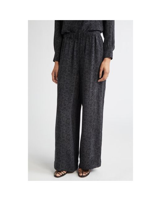 Marimekko Oanet Piirto Unikko Wide Leg Pants in Black | Lyst
