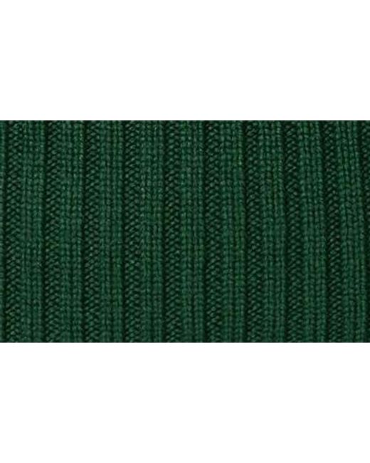 Lacoste Green Wool Cuff Beanie