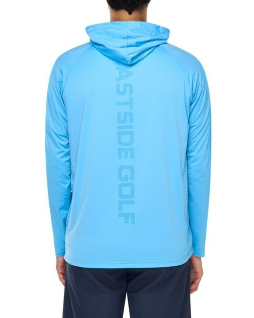 EASTSIDE GOLF Blue Half Zip Golf Hoodie for men