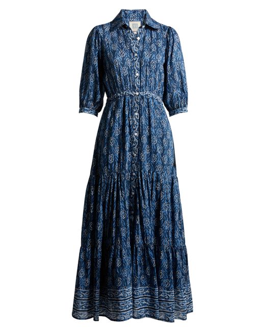 Alicia Bell Blair Puff Sleeve Maxi Dress in Blue | Lyst