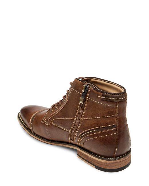 Steve Madden Jeffries Cap Toe Boot in Brown for Men Lyst