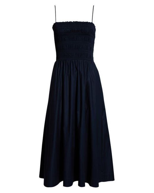 Reformation Blue Kerrie Smocked Cotton Blend Sundress