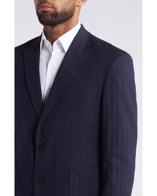 Billy Reid Blue Virgin Wool Blend Sport Coat for men