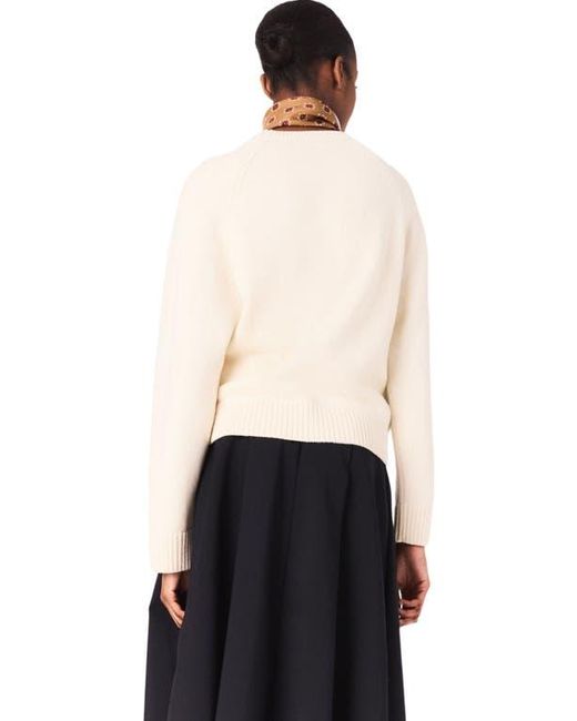 Maje White Rib Knit Sweater