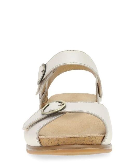 Dansko Natural Candace Ankle Strap Wedge Sandal
