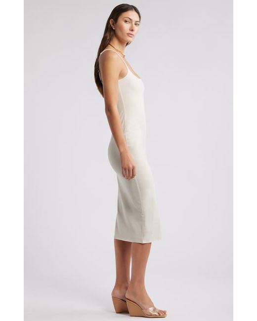 Open Edit White Smooth Edit Strappy Midi Slipdress