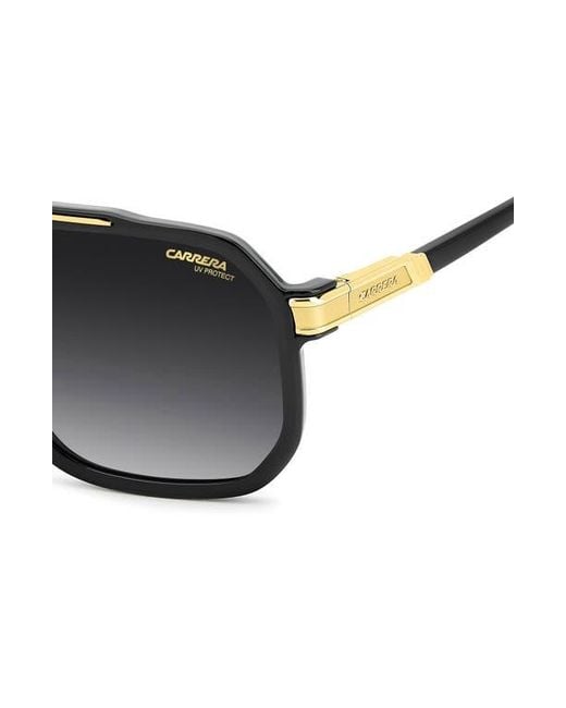 Carrera Black 60Mm Rectangular Flat Top Sunglasses for men