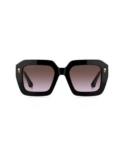 Etro Black 52Mm Gradient Rectangular Sunglasses
