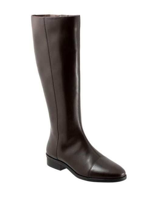 Trotters Black Alexis Cap Toe Knee High Boot