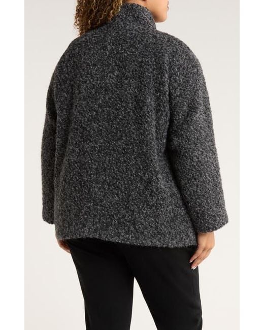 Eileen Fisher Black Alpaca & Wool Blend Short Coat