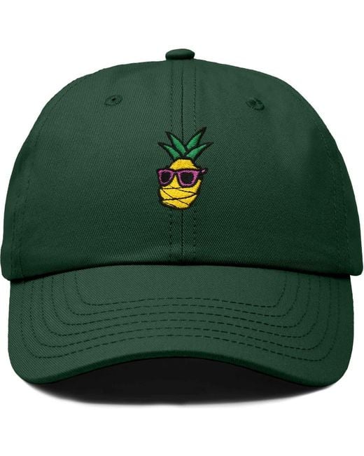Alix Green Pineapple Embroidered Dad Hat for men