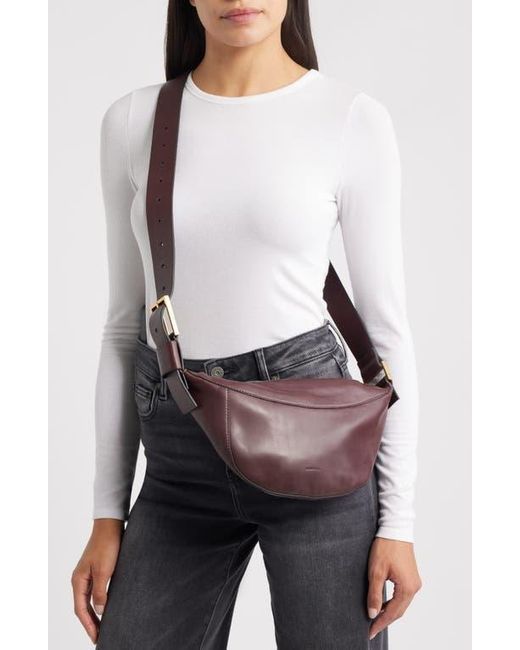 AllSaints Red Luna Leather Crossbody Bag