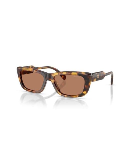 Miu Miu Brown 56Mm Rectangular Sunglasses