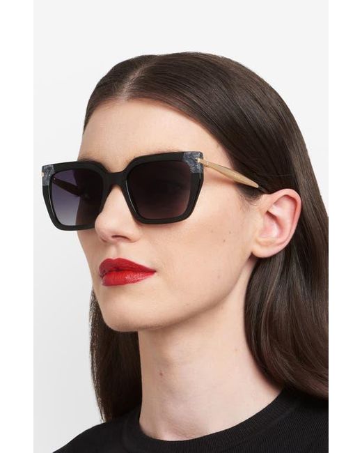 Carolina Herrera Black 55Mm Rectangular Sunglasses