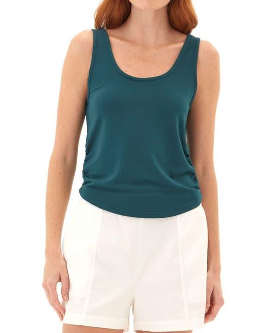 Threads For Thought Blue Juliette Ruched Terry Tank