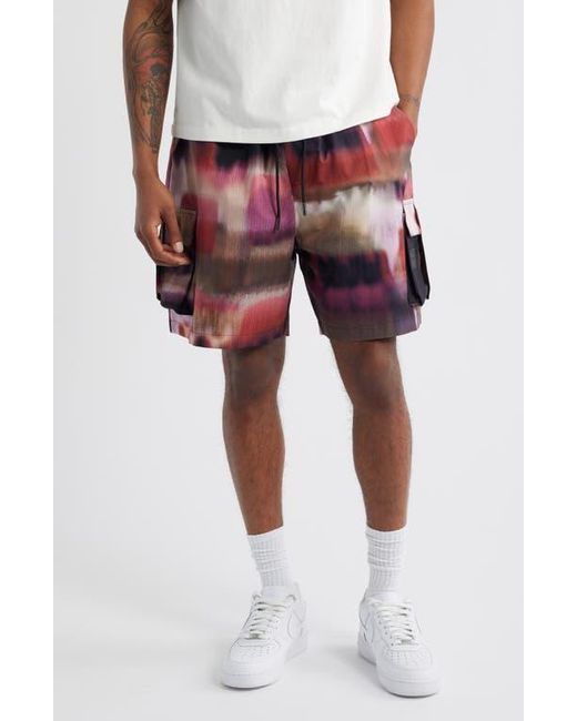Criminal Damage Red Photo Print Shorts for men