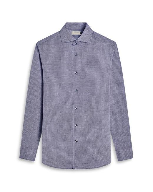 Bugatchi Purple Devon Ooohcotton Geo Print Button-Up Shirt for men