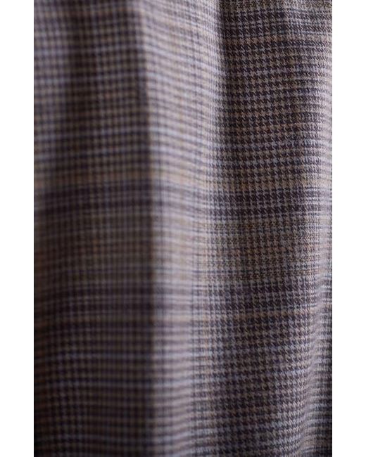 Bugatchi Gray Julian Shaped Fit Plaid Cotton & Wool Button-Up Shirt for men