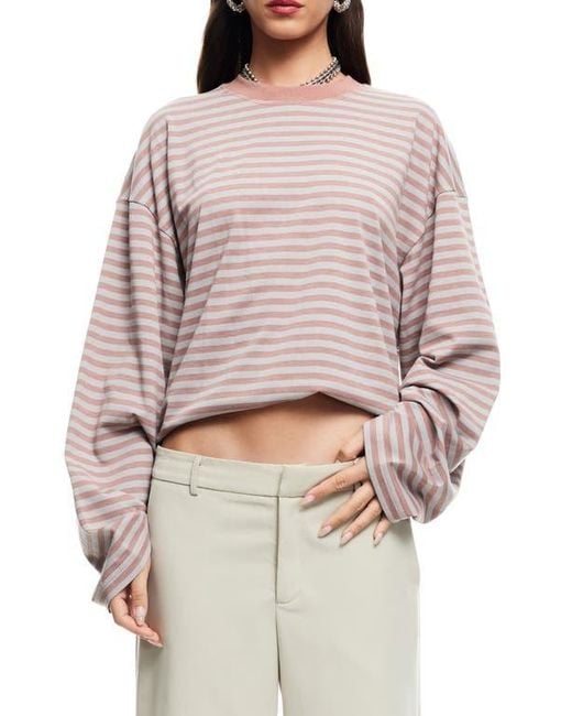 Lioness Gray Bloom Stripe Top