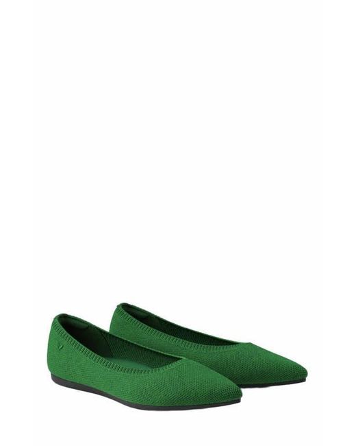 VIVAIA Women's Green Pointed-Toe Ballet Flats