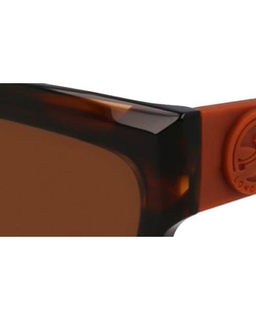 Longchamp Brown Medallion 53Mm Modified Rectangular Sunglasses