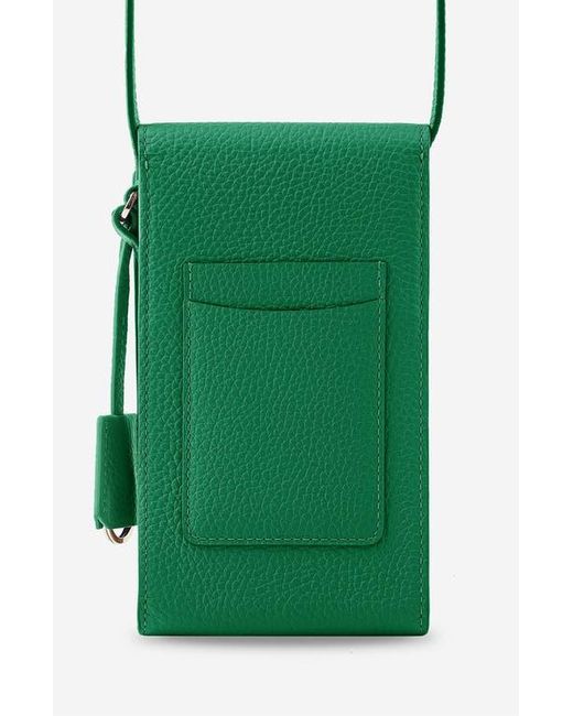 Maison De Sabre Green Leather Phone Pouch