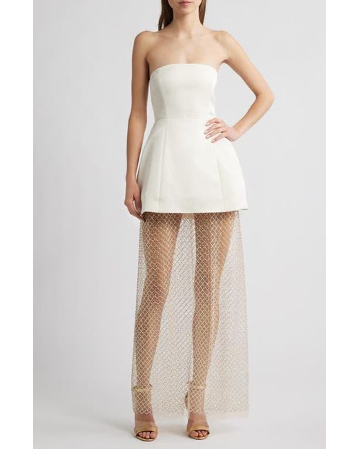 Delfi Collective White Gemma Strapless Netted Gown