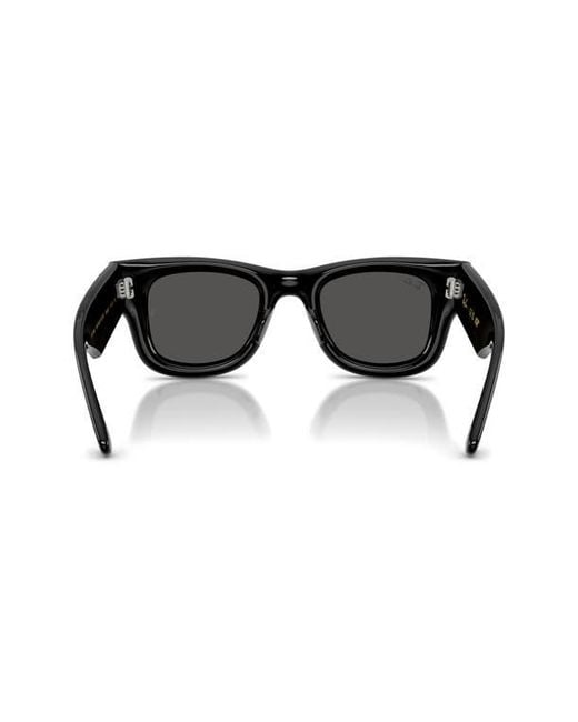 Ray-Ban Black Wayfarer Puffer 47Mm Small Square Sunglasses
