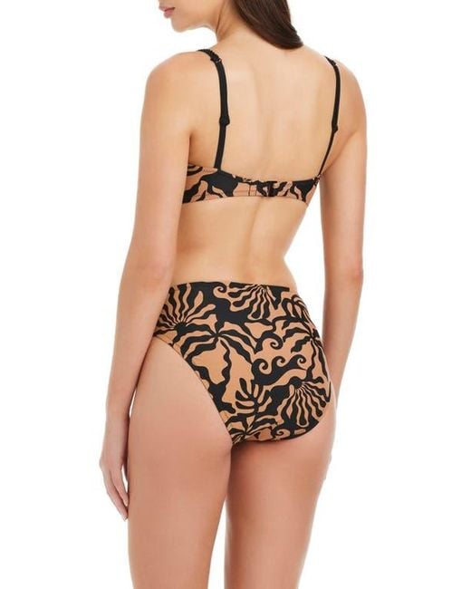 Sanctuary Black Printed High Waist Bikini Bottoms