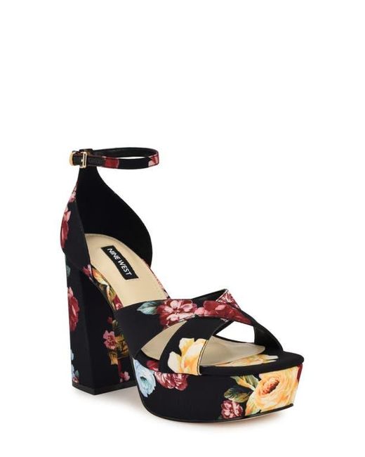 Nine West Black Vicky Ankle Strap Platform Sandal