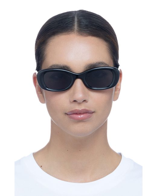 Aire Black Calisto 49mm Small Oval Sunglasses