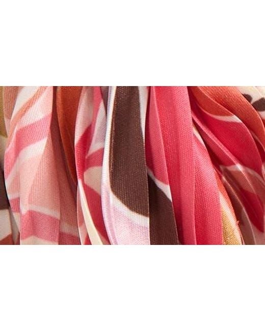Echo Red Crazy Pleated Diamond Scarf