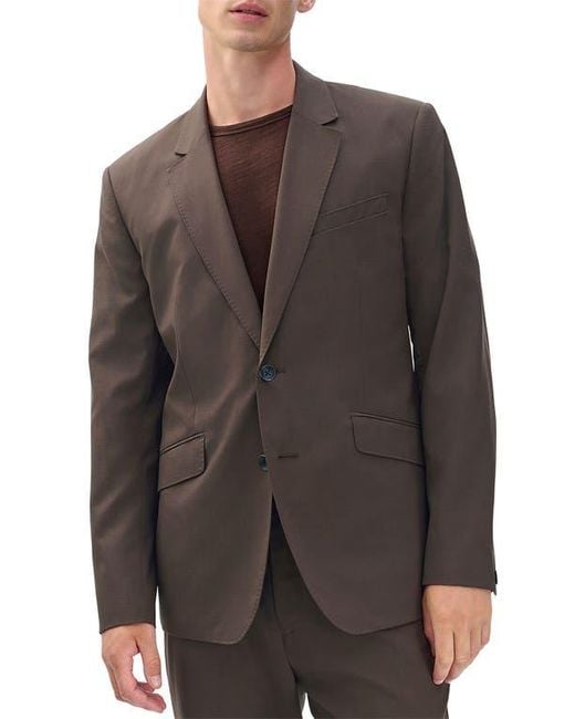Rag & Bone Brown Butler Wool Blend Ripstop Suit Jacket for men