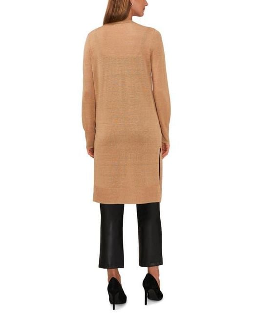 Halogen® Multicolor Split Side Linen Blend Long Cardigan