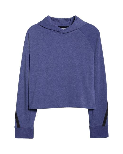 On Shoes Women's Blue Studio Crop Hoodie