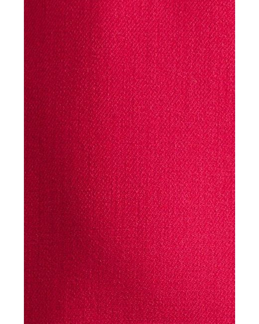 Michael Kors Red Stretch Wool Midi Sheath Dress