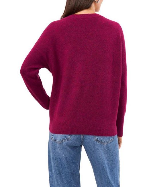 Vince Camuto Red Drop Shoulder V-Neck Sweater