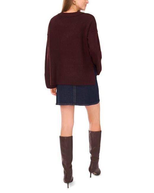 Vince Camuto Purple High-Low V-Neck Sweater