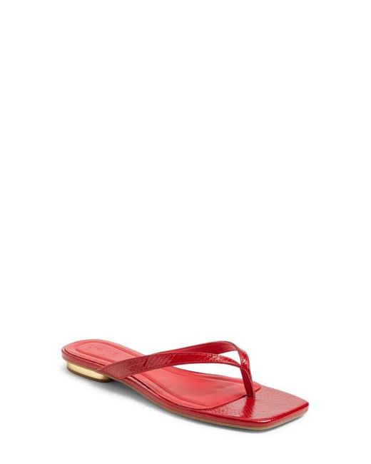 Open Edit Red Ocean Snakeskin Embossed Thong Sandal