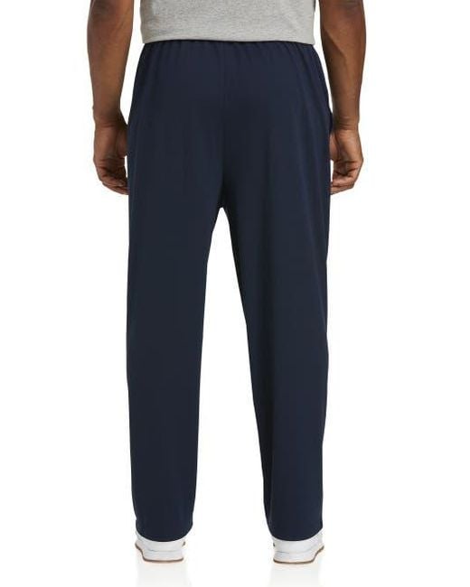 Reebok Blue Big & Tall Performance Mesh Open-Hem Pants for men