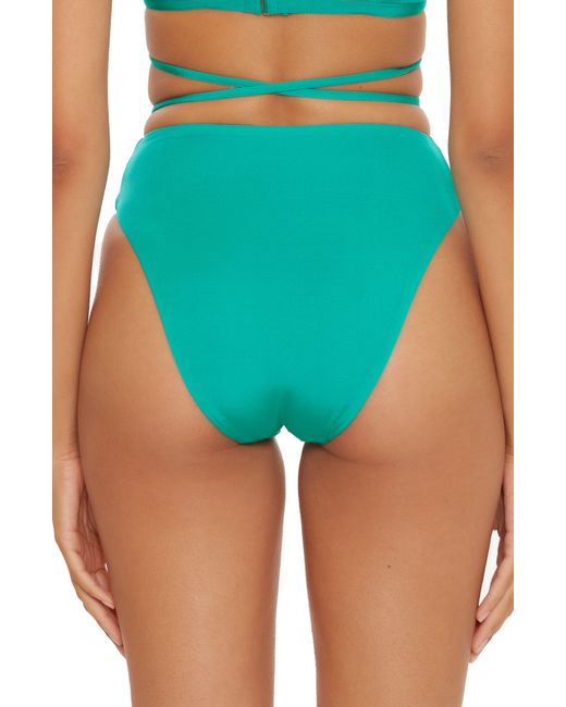 Becca Socialite High Waist Bikini Botoms in Blue Lyst