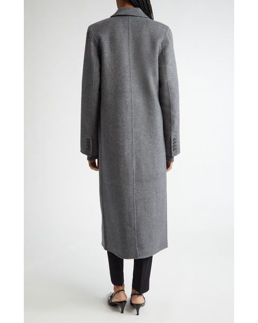TOTEME One-Button Double Face Wool Long Coat in Gray | Lyst