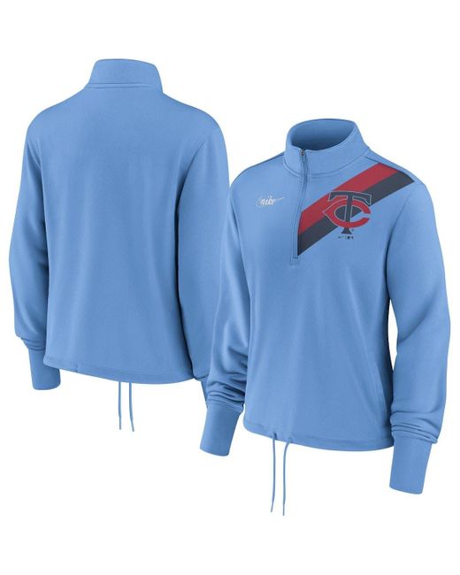 Nike Blue Minnesota Twins 1965 Cooperstown Collection Rewind Stripe Performance Half-zip Pullover At Nordstrom